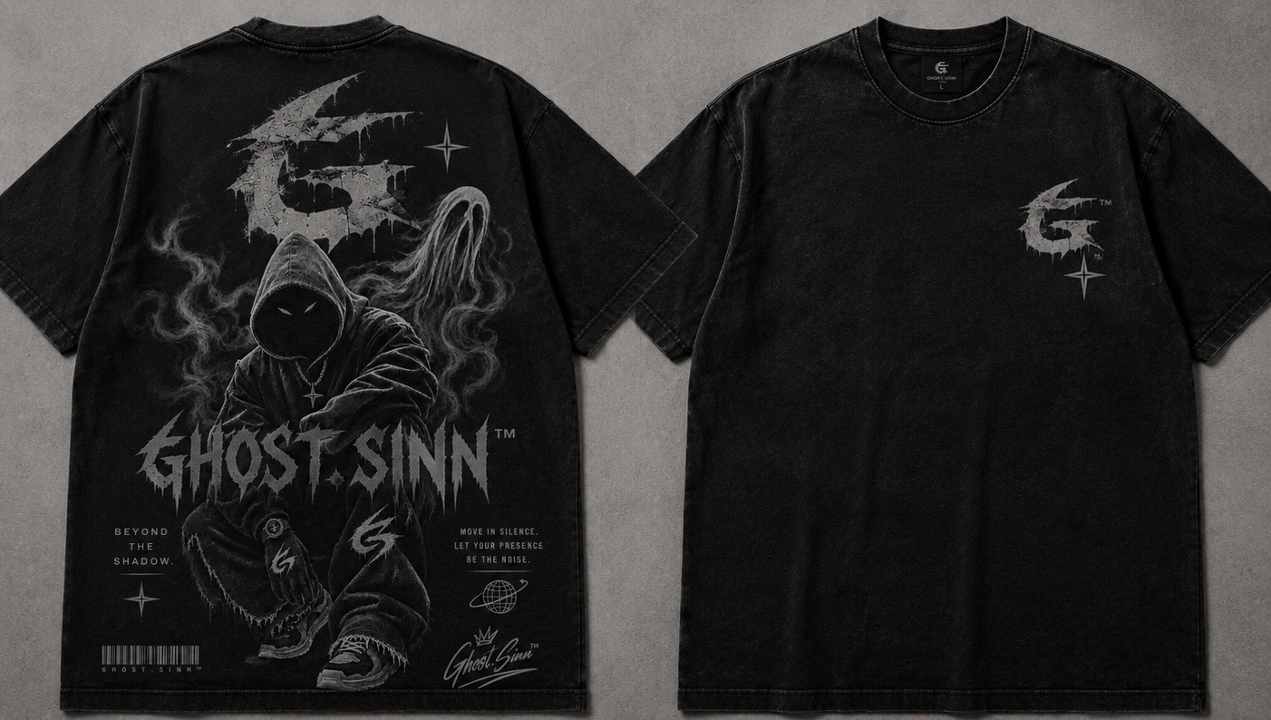 GHOST.SINN Shadow Tee Washed Black
